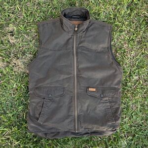 Outback Trading Co Landsman Vest M Tin Cloth Oil Fleece Lined Aztec Western camp